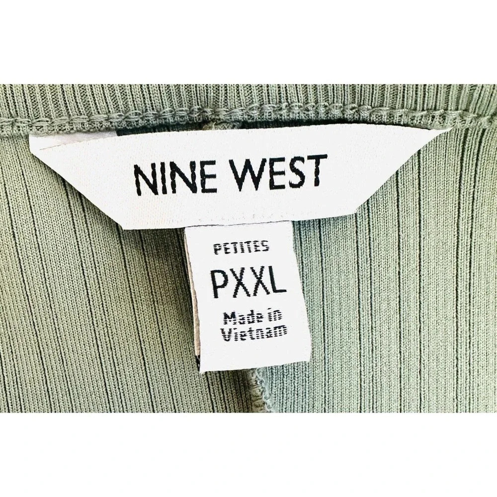NWT NINE WEST Women Long Sleeve Pullover Round Neck Green Dress Petite Size XXL - Picture 12 of 14